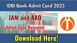 IDBI Junior Assistant Manager Admit Card 2025 Exam Out Now