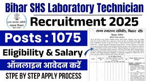 Bihar SHS Laboratory Technician 2025: 1075 Posts Apply Now