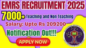 EMRS recruitment 2025: online for 7267 teaching & Non-Teaching Apply Now