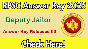 RPSC Deputy Jailor Model Answer Key 2025 Download Now