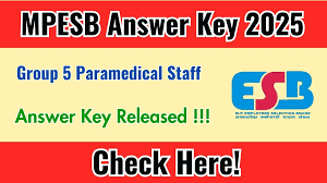 MPESB Group 5 Answer Key2025Download Now